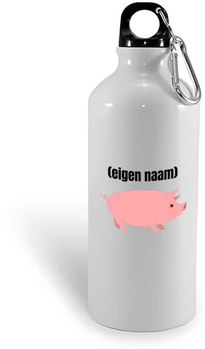 Hacebo® - varken met eigen naam waterfles - Varken - boeren/varken liefhebbers - iemand die houdt van varkens - verjaardag - cadeau - kado - geschenk - water fles - 400ML