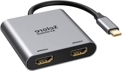 USB-C naar Dual HDMI Adapter voor 4K Schermen, Ondersteunt Thunderbolt 3/4, Geschikt voor MacBook, iPad en Dell