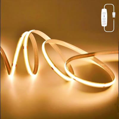 Flexibele COB LED-strip 204 cm met USB - Dimbaar Warmwit Licht 3000K