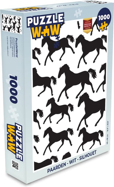 Puzzel Paarden - Wit - Silhouet - Meisjes - Kinderen - Meiden - Legpuzzel - Puzzel 1000 stukjes volwassenen