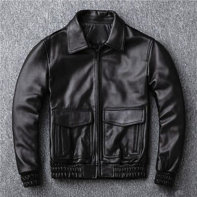 Air Force Pilot Leren Jas Nieuw-Zeeland Toplaag Schapenvacht Leer Leren Jas Heren Kort Vliegpak Jas XXXXXL zwart