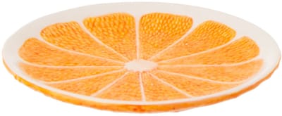 J-Line plateau Oranje Dolomiet - keramiek - oranje/wit - 2 stuks