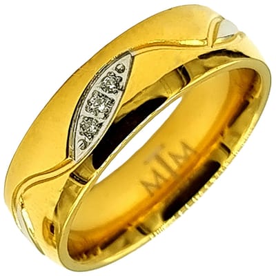 Tesoro Mio Michel – Verlovingsring / Trouwring Vrouw - Edelstaal - Kleur Goud – 16 mm / Maat 50