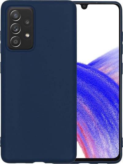 Hoesje - Geschikt voor Samsung Galaxy A33 - Sterk & Shockproof - Hoes Cover - Siliconen Case - Telefoonhoesjes - Donkerblauw