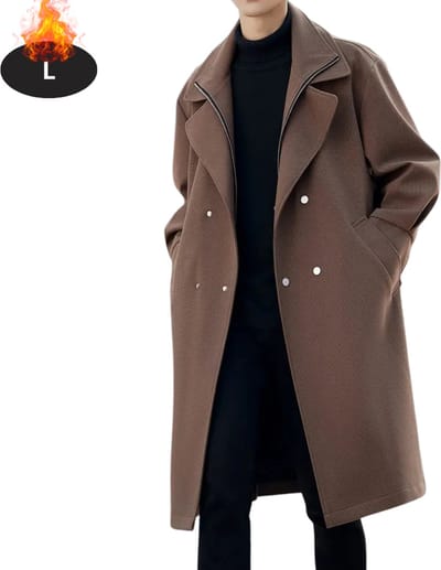 Livano Mantel Heren - Tussenmantel - Jas - Mantelpakje - Trenchcoat - Overjas - Overcoat - Winter - Koffie - L