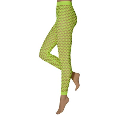 Panty doorschijnend stretch met gaten - Neon geel / L/XL