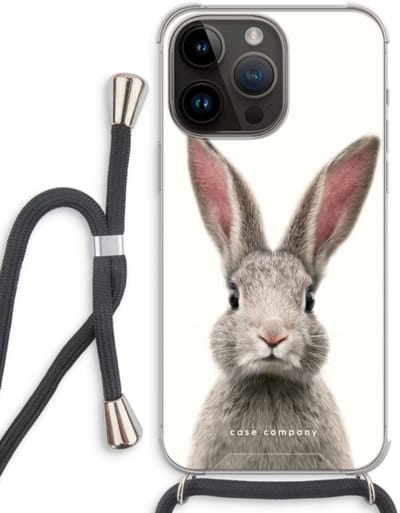 Case Company® - Hoesje met koord geschikt voor iPhone 14 Pro Max hoesje met Koord - Daisy - Telefoonhoesje met Zwart Koord - Bescherming aan alle Kanten en Over de Schermrand