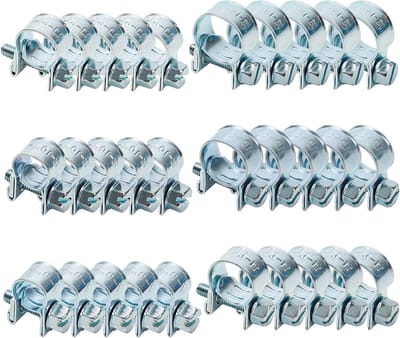 Mini Slangklemmen Set van 30 Stuks, Verstelbare Klemmen voor Brandstofleidingen, Uitlaatpijp en Kleine Slangen (7-15mm)