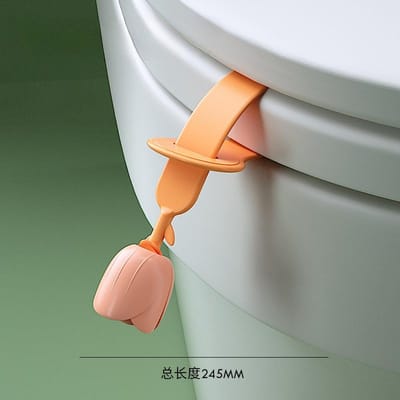 Poignée de couvercle de toilette, clip de siège amovible, support de toilette, lève-siège en forme d'animal, accessoires de toilette, outil de poignée de siège orange
