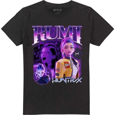 K-Pop Demon Hunters Unisex Volwassenen Huntr/X Rumi T-Shirt (Zwart)
