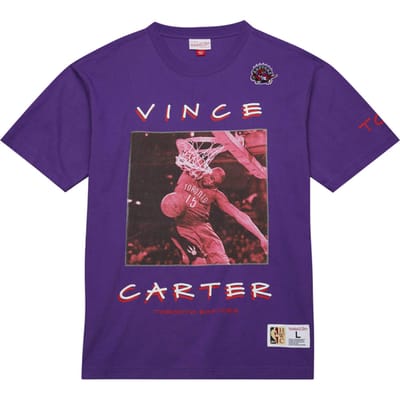 Mitchell And Ness NBA Chicago Bulls Dennis Rodman Heavyweight Premium Player Vintage Logo T-shirt Paars