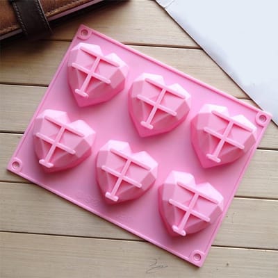 1 Stuk 6 Holte Hartvormige Siliconen Vorm Cake Mousse Gebak Bakvorm Gereedschap Vorm Voor Zeep