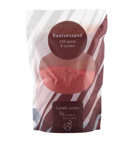 Kaarsenkorrels zak met 8 lonten rood
