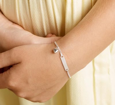 Zilveren Graveerarmband hart plaat 4,2 mm - 1008235