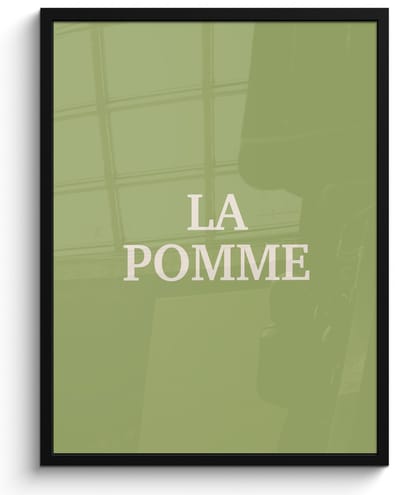 Fotolijst inclusief poster - Posterlijst 50x70 cm - Posters - Appel - Groen - Minimalistisch - Foto in lijst - Keuken decoratie muur - Wanddecoratie accessoires - Muurdecoratie - Schilderijen
