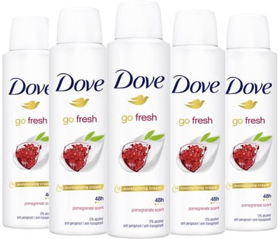 Dove Deo Spray - Go Fresh Granaatappel - 5 x 150 ml - Pomegranate & Lemon Verbana