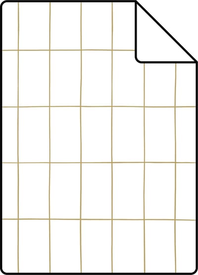 Proefstaal ESTAhome behang kleine tegeltjes wit en goud - 26.5 x 21 cm - 139131-S