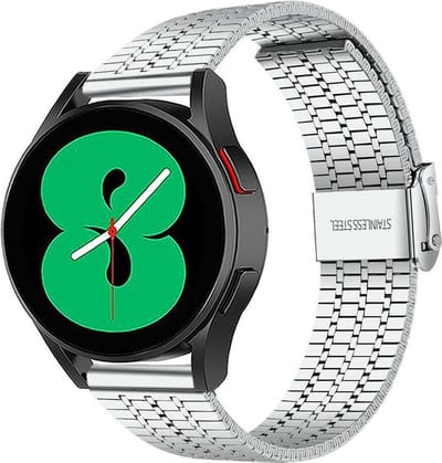 Strap-it Luxe RVS horlogeband - geschikt voor Samsung Galaxy Watch 7 (40 & 44mm) / Galaxy Watch 6 (Classic) / Galaxy Watch 5 / Watch 5 Pro / Watch 4 (Classic) / Watch FE - metalen bandje geschikt voor Galaxy Watch 4-5-6 alle varianten - zilver
