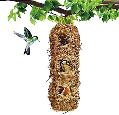 Dailygoods- Vogelhuis Natuurlijk Handgeweven - Vogelhuisje voor Buiten