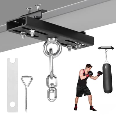 Dailygoods- Kleerhanger robuuste stalen klem - dubbele rail - 360° rotatie - roestvrijstalen haken - eenvoudige installatie - capaciteit 300 kg - Hangsystemen
