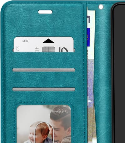 Mayaxess, Hoesje geschikt voor Honor Magic 8 Lite - Wallet Case met Koord & Stand, Turquoise