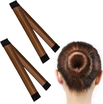Handige Haar Donuts voor Gemakkelijke Buns, Set van 2 Franse Haar Bun Makers voor Vrouwen en Meisjes, Ideaal voor Haarstylings en Feestjes (Rood Bruin)