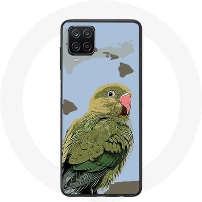 Samsung Galaxy A12 hoesje Parkieten Vogels groen groen
