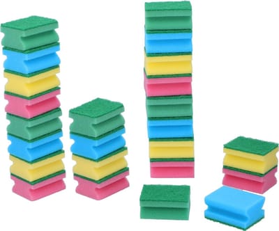 Dirt Devil Schuursponsjes - 24x stuks - gekleurd - huishoud/schoonmaak/afwas - sponzen