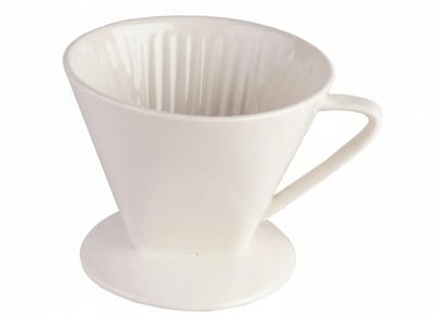 Cookinglife Koffiefilterhouder Barista - Filterdispenser Maat 4 - Coffee Filter Holder - Porselein Wit - Elegant En Functioneel