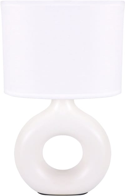 GOLF - Tafellamp - Nachtlamp - Textiel - Keramiek - Wit - E14 Fitting