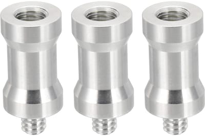 Camera Schroef Adapter - Statief Schroef Pen - Fotografie Uitbreiding - M8 naar 1/4 inch - 32 mm Lengte - Zilver