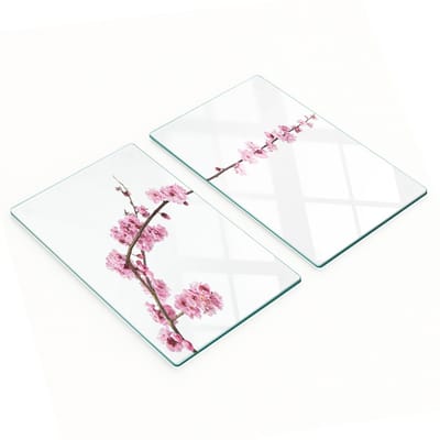 Decoratieve glazen snijplanken voor in de keuken, roze kersenkleur, 2x30x52 cm