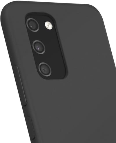 Jaym, Hoesje geschikt voor Samsung Galaxy A03s - Siliconen met Microvezel, Zwart