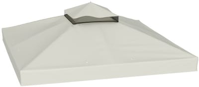 Vervangingsdak voor tuinhuisje 3 x 3 m, waterdicht tuinhuisje dak, Double roof replacement cover voor tuinhuisje, reserveonderdelen gemaakt van Oxford stof, 370 g/m², lichtgrijs