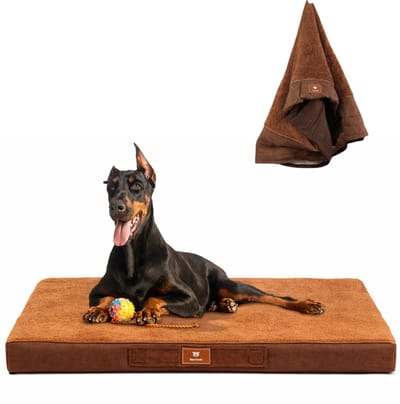 Meritosh© luxe orthopedisch hondenkussen 135x107x13 cm - Hondenbed met afneembare en wasbare hoes - Benchkussen XXL voor grote honden tot 45 kg - Bruin