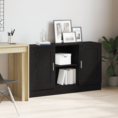 vidaXL - Dressoir - Zwart - Eiken - 120 - x - 30,5 - x - 70 - cm - Bewerkt - hout