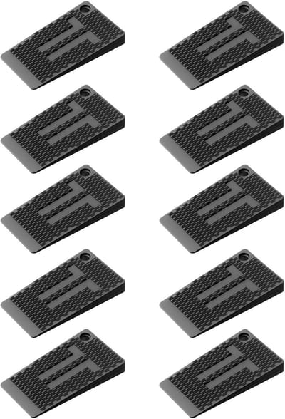 Dailygoods - Wiggen kunststof meubelwiggen, compensatiewiggen: 10 stuks onderlegwiggen, meubelwiggen, deurwig, deurstopper, wigbodem, kunststof wiggen, deurwiggen, antislip, montagewiggen