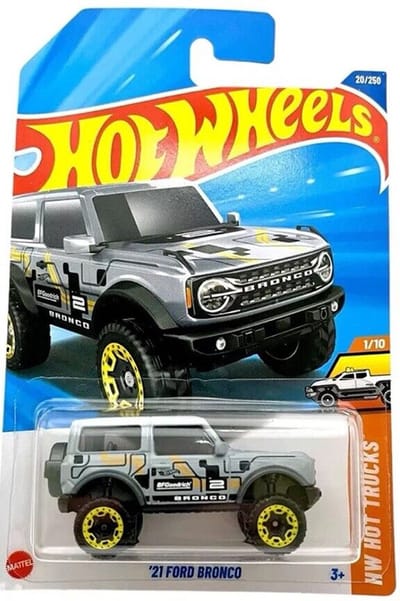 HOT WHEELS '21 FORD BRONCO 2 SILVER METALIC 20/250 HW HOT TRUCKS 1/10 1:64
