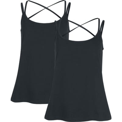 R.E.D. by EMP Top - Doppelpack Tops - Do What You Want - S tot XXL - voor Vrouwen - zwart