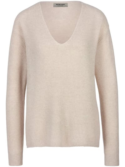 Trui V-hals Van Peter Hahn beige
