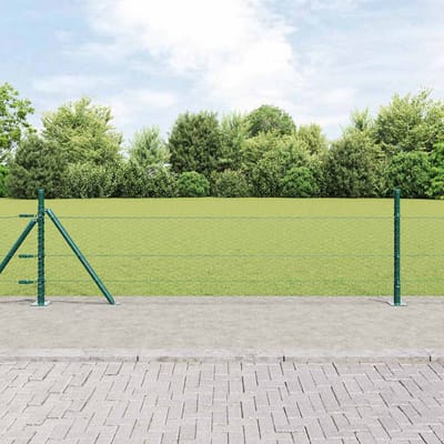 vidaXL - zeshoekig - gaashek - met - betonnen - voetstuk - 10 - x - 0,4 - m - Groen - Mesh