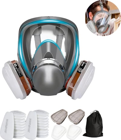 Volledig Beschermend Masker Herbruikbaar Voor Optimale Adembescherming – Adembeschermingsmasker Voor Schilderen en Klussen – Halfgelaatsmasker Beschermt Tegen Gas, Verf, Stof en Chemicaliën | Comfortabel en Veilig Design