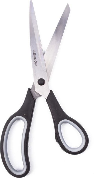 Benson Stofschaar - Extra Lang - Voor Stof, Vilt en Textiel - 25,4 cm - Zwart/Grijs of Zwart/Rood