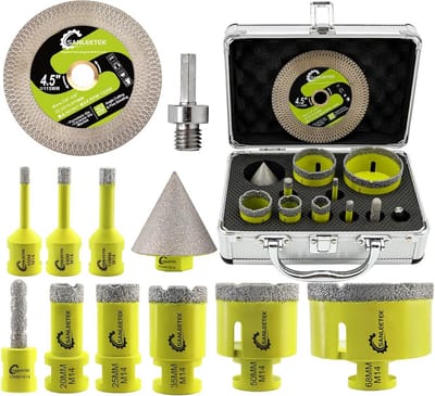 Diamantboor Set - Gatenzaag Tegels - Materiaalboren - Vacuüm Gesoldeerd - 11 Stuks - Groen
