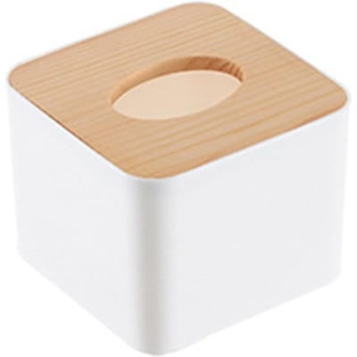 Tissueboxhouder Grote Capaciteit Afneembare Mini Tissue Opbergcontainer voor Badkamer Slaapkamer beige