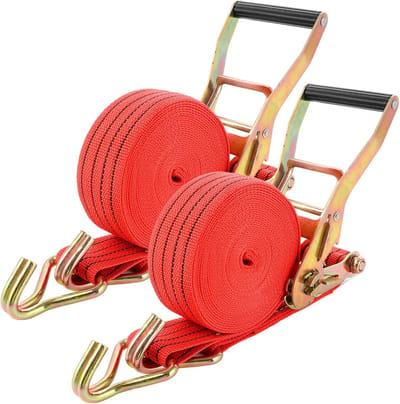 Spanbanden Set - Sjorbanden Haken - Vastzetten Lading - Extra Sterke Haken - 6 Meter - Roze