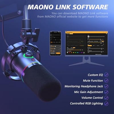 Dynamische USB Microfoonset voor Podcasting en Gaming - Kristalhelder Geluid met Boom Arm en Software
