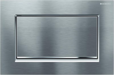 Geberit Sigma10 bedieningsplaat - 2-toets spoeling - rechthoekige knoppen - vergr.chroom geborsteld/glans chroom/ - verchroomd chroom mat