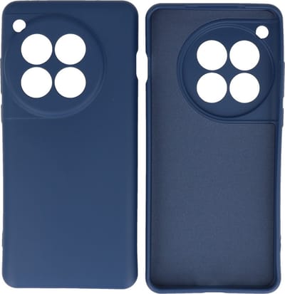 Hoesje Geschikt voor OnePlus 12 - Fashion Telefoonhoesje Backcover - Siliconen Hoesje - Navy