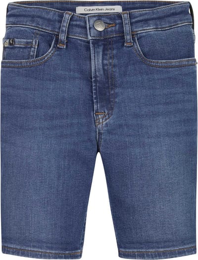 Korte Broek Calvin Klein Denim Shorts Ess Mid Blue - Fashion Wear - Kinderen